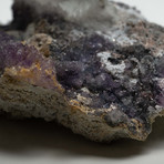 Natural Selenite Crystal on Amethyst Matrix