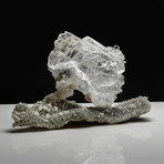 Natural Selenite Crystal on Druzy Quartz Matrix