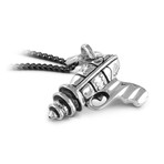 Ray Gun Necklace // White Bronze (20")