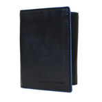 Tri-Fold Wallet with RFID (Black + Blue)