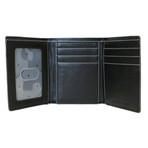 Tri-Fold Wallet with RFID (Black + Blue)