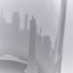City Skyline Bar Glasses // Set of 4 // Paris