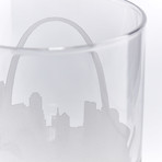 City Skyline Bar Glasses // Set of 4 // St. Louis
