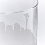 City Skyline Bar Glasses // Set of 4 // Seattle