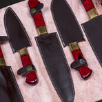 Hammered Chef Knives // Set Of 5 PCS // 21