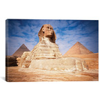 The Great Sphinx Chefren & Cheops Pyramids At Giza, Egypt // Vintage Images (18"W x 12"H x 0.75"D)