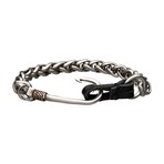 Antiqued Finish Hook Chain Bracelet // Steel