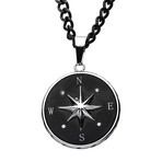 Compass Pendant + Chain // Black