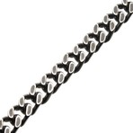 Stainless Steel + Antiqued Finish Diamond Cut Link + Chain Bracelet I