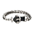 Antiqued Finish Anchor Chain Bracelet // Steel