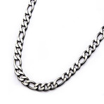 Stainess Steel Figaro Chain // Black Plated // 30"