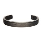 Stainless Steel + Antiqued Finish Plain Cuff Bangle Bracelet