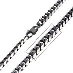Stainless Steel Black Plated 8mm Diamond Curb Chain