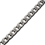 Stainless Steel + Antiqued Finish Diamond Cut Link + Chain Bracelet II