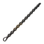 Antiqued Gun Metal Steel + Gold Plated Curb Chain Link Bracelet