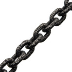 Antiqued Gun Metal Curb Chain Link Bracelet I