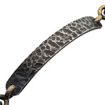 Antiqued Gun Metal Distressed Mariner Curb Chain Link ID Bracelet