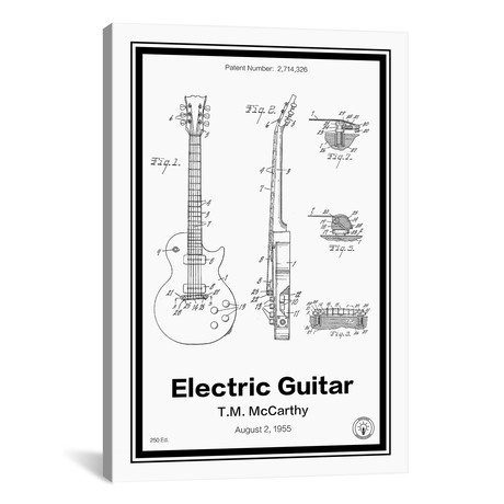 Electric Guitar // Retro Patents (12"W x 18"H x 0.75"D)