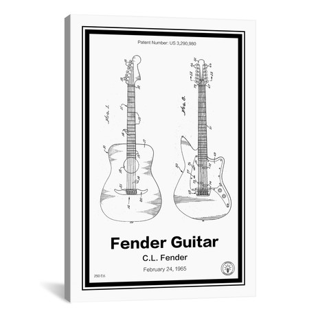 Fender Guitar // Retro Patents (12"W x 18"H x 0.75"D)