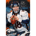 The Mad Scientist // Peyton Manning (Broncos) // Original Oil Painting // Autographed by Manning