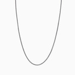 Sterling Silver + 14K Gold Plated Round Box Chain Necklace // 2mm // White (20")