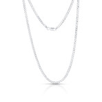 Sterling Silver + 14K Yellow Plated Curb Chain Necklace // 4mm // White (20")