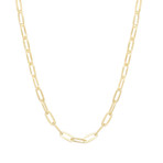 Sterling Silver + 14K Gold Plated Paper Clip Chain Necklace // Yellow (20")