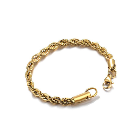 Twisted Wrist Rope Chain Bracelet // 4mm // Yellow
