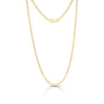 Sterling Silver + 14K Yellow Plated Curb Chain Necklace // 4mm // Yellow (20")