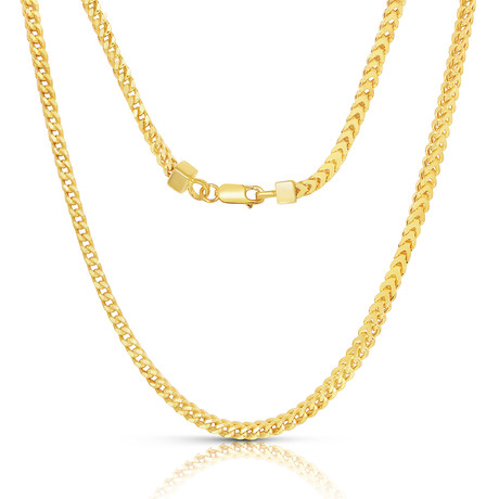 Sterling Silver + 14K Gold Plated Franco Chain Necklace // 2mm // Yellow (20")