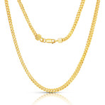 Sterling Silver + 14K Gold Plated Franco Chain Necklace // 2mm // Yellow (20")
