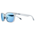Unisex Slater Polarized Sunglasses // Matte Crystal + Graphite Lens (Matte Crystal Frame // Blue Water Lens)