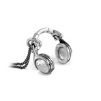 Headphones Necklace // White Bronze (20")