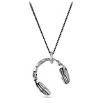 Headphones Necklace // White Bronze (20")