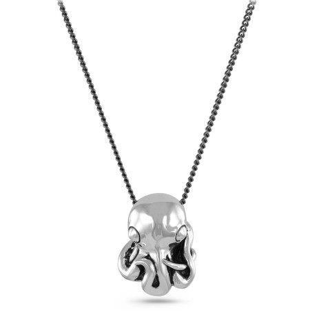 Octopus Necklace // White Bronze (24")