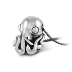 Octopus Necklace // White Bronze (24")