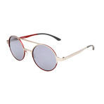 Unisex AOM006 Sunglasses // Silver + Red