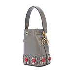 Fendi // Mini Mon Tresor Flower Bucket Shoulder Bag // Gray