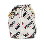 Fendi // Mini Fendimania Mon Tresor Bucket Bag // White + Multicolor