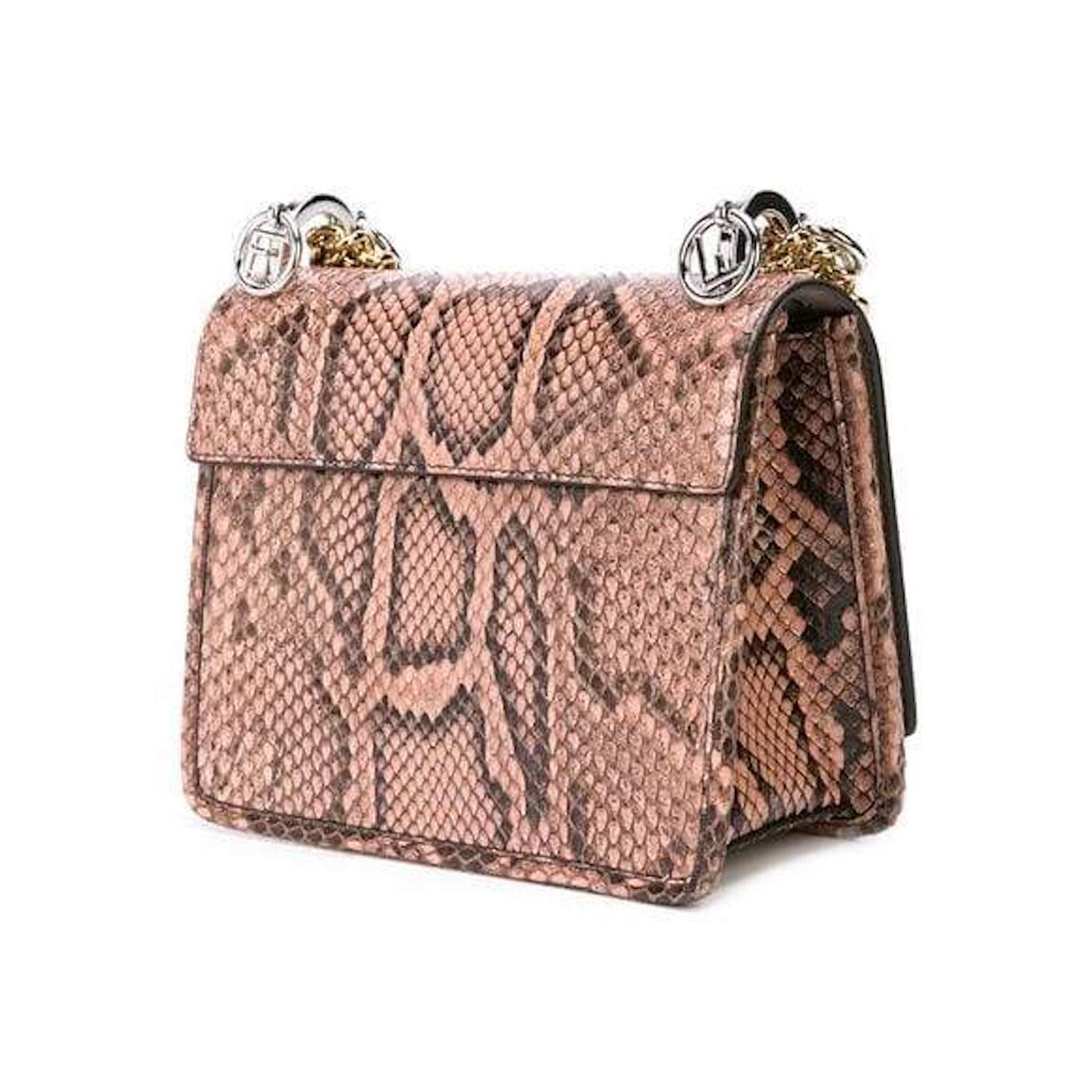 Fendi // Kan I F Logo Small Python Shoulder Bag // Brown + Pink - Balenciaga, Gucci, Givenchy ...