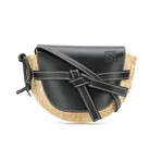 Loewe // Mini Gate Wicker Bag // Black + Natural