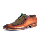 Perforated Derby Shoe // Green + Brown (Euro: 41)