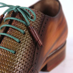 Perforated Derby Shoe // Green + Brown (Euro: 42)