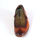 Perforated Derby Shoe // Green + Brown (Euro: 43)