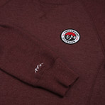 Badge Crewneck Sweatshirt // Plum Marl (S)