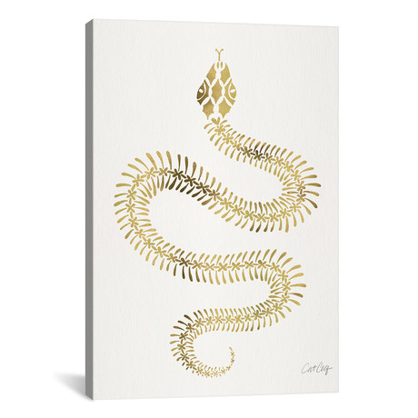 Gold Snake Skeleton // Cat Coquillette (12"W x 18"H x 0.75"D)