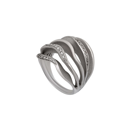 Annamaria Cammilli Dune Lux 18k White Gold Diamond Ring // Ring Size: 7
