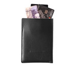 Super Slim Vertical Passport Wallet (Black)