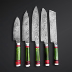 Wild Hunt Green Kitchen Knives // Set of 5