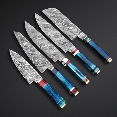 Natural Blue Sushi Knives // Set of 5